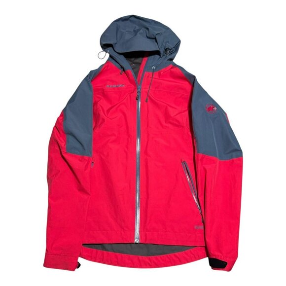 Mammut Goretex Full‎ Zip Red Gray Waterproof Rain Jacket Women’s Small - Picture 1 of 8